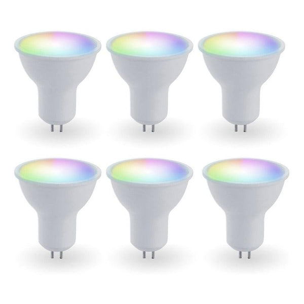 6 Focos LED | ES-E81164 | 5W | Base GU5.3 MR16 | Smart RGB | Alexa / Google Home - LuzDeco
