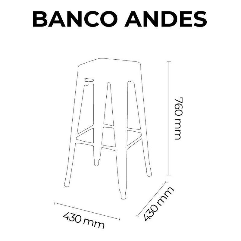 Lagoon Banco Alto de Barra de Metal para Interior, Modelo Andes 7266 - LuzDeco
