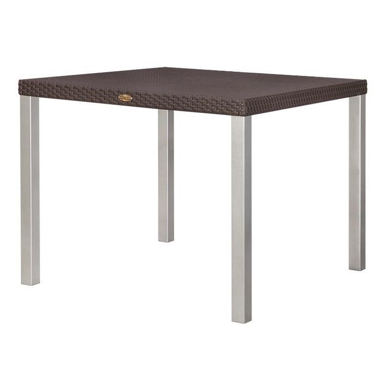 Lagoon Comedor con 4 Sillas Tipo Ratán para Exterior e Interior con Protección Solar UV, Mesa Oslo 7020 + Silla Koppla 7027 - LuzDeco