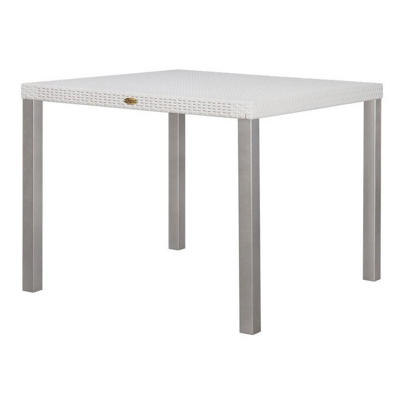 Lagoon Comedor con 4 Sillas Tipo Ratán para Exterior e Interior con Protección Solar UV, Mesa Oslo 7020 + Silla Koppla 7027 - LuzDeco