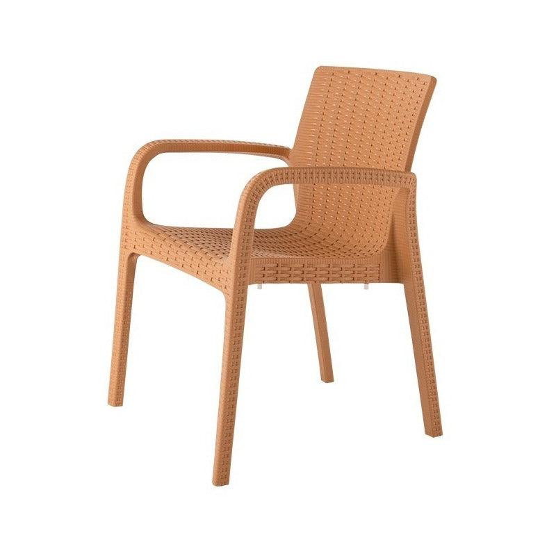 Lagoon Comedor con 4 Sillas Tipo Ratán para Exterior e Interior con Protección Solar UV, Mesa Oslo 7020 + Silla Koppla 7027 - LuzDeco