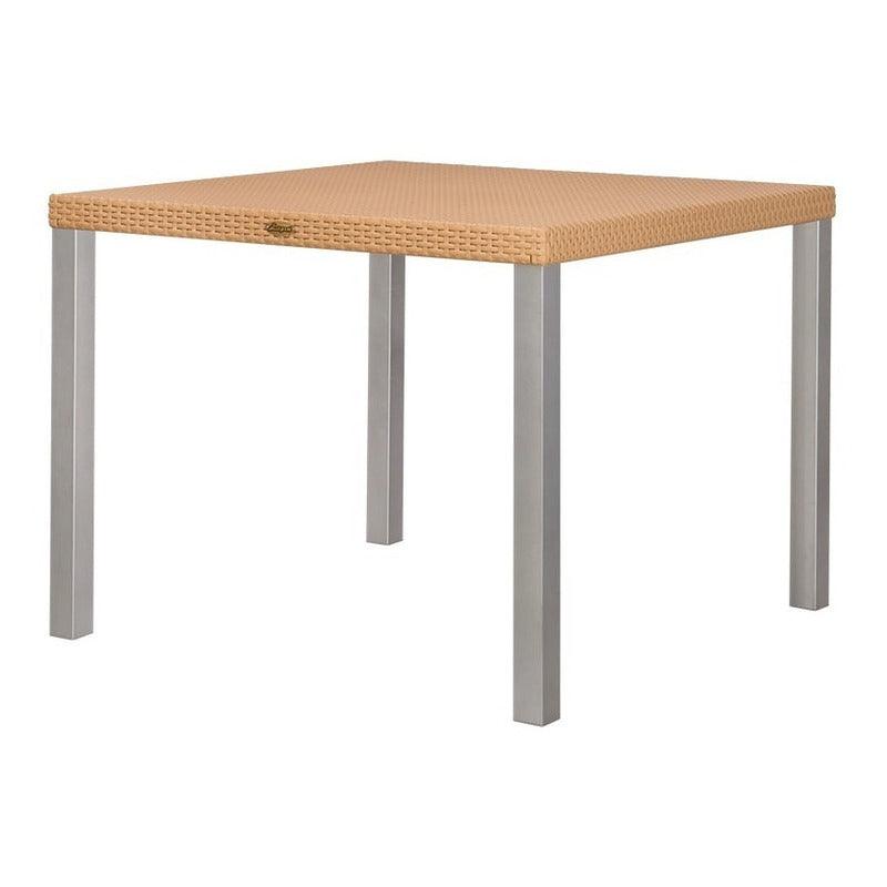 Lagoon Comedor con 4 Sillas Tipo Ratán para Exterior e Interior con Protección Solar UV, Mesa Oslo 7020 + Silla Koppla 7027 - LuzDeco