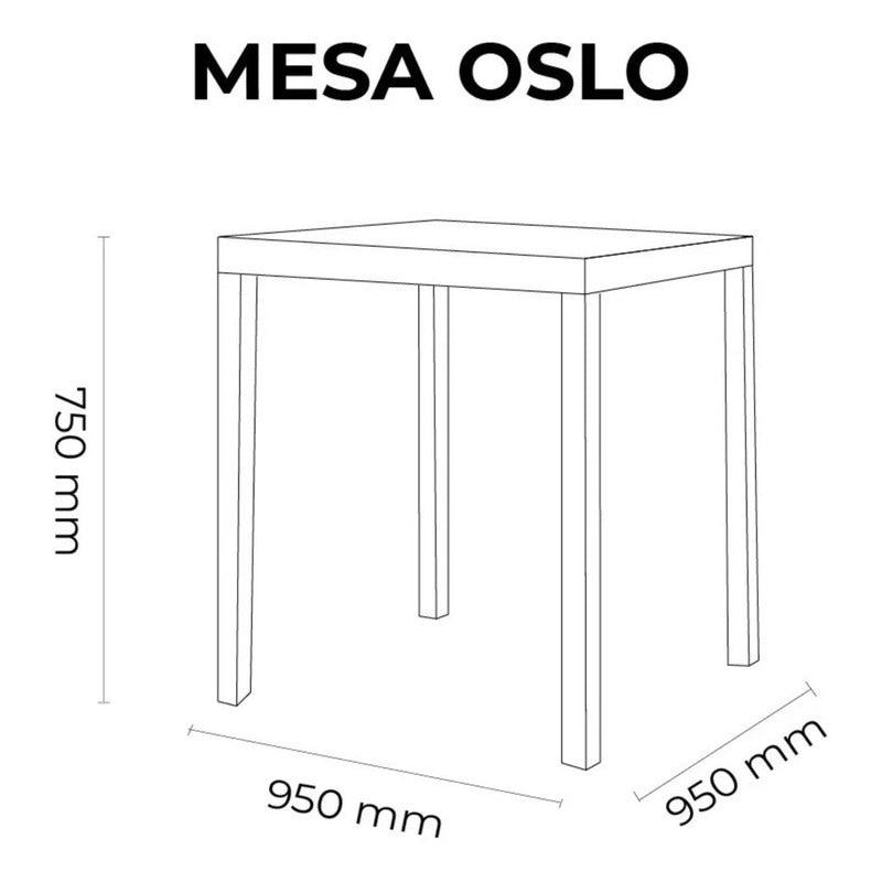Lagoon Comedor con 4 Sillas Tipo Ratán para Exterior e Interior con Protección Solar UV, Mesa Oslo 7020 + Silla Koppla 7027 - LuzDeco