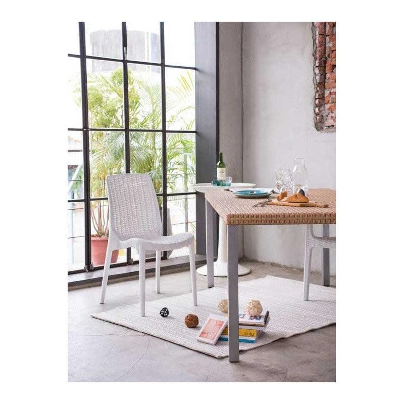 Lagoon, Silla Rue 7025, Mesa Oslo 7021, Comedor para exterior, comedor para interior, Muebles de rattan sintetico, Mobiliario de terraza, Diseño de ratan, Resistente a los rayos UV, Muebles resistentes a los rayos UV, Muebles de mimbre