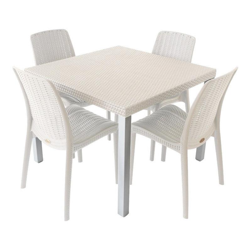 Lagoon, Silla Rue 7025, Mesa Oslo 7021, Comedor para exterior, comedor para interior, Muebles de rattan sintetico, Mobiliario de terraza, Diseño de ratan, Resistente a los rayos UV, Muebles resistentes a los rayos UV, Muebles de mimbre