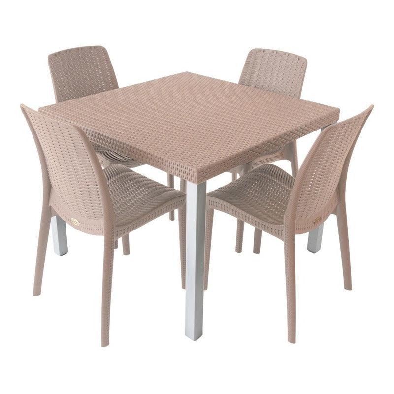 Lagoon, Silla Rue 7025, Mesa Oslo 7021, Comedor para exterior, comedor para interior, Muebles de rattan sintetico, Mobiliario de terraza, Diseño de ratan, Resistente a los rayos UV, Muebles resistentes a los rayos UV, Muebles de mimbre
