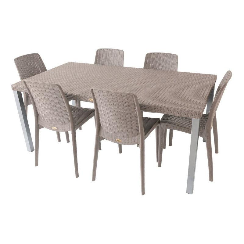 Lagoon, Silla Rue 7025, Mesa Oslo 7021, Comedor para exterior, comedor para interior, Muebles de rattan sintetico, Mobiliario de terraza, Diseño de ratan, Resistente a los rayos UV,  Muebles resistentes a los rayos UV, Muebles de mimbre