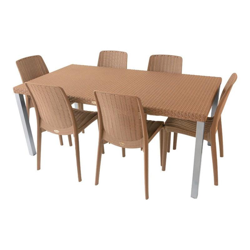 Lagoon, Silla Rue 7025, Mesa Oslo 7021, Comedor para exterior, comedor para interior, Muebles de rattan sintetico, Mobiliario de terraza, Diseño de ratan, Resistente a los rayos UV,  Muebles resistentes a los rayos UV, Muebles de mimbre