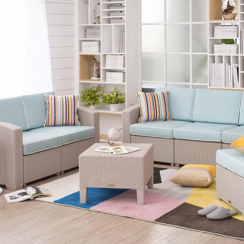 Lagoon, Magnolia 7023LC, Sillón doble, Love seat de rattan, Sillón para exterior, Love seat apto para exterior, Sillón de jardín, Rattan sintético, Cojines resistentes a la intemperie, Mobiliario de terraza, Estilo contemporáneo, Comodidad exterior
