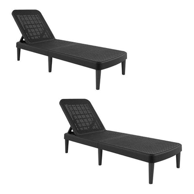 Lagoon Set de 2 Camastros Plegables Tipo Ratán Reclinables con Protección Solar UV, Modelo Tahití 7030