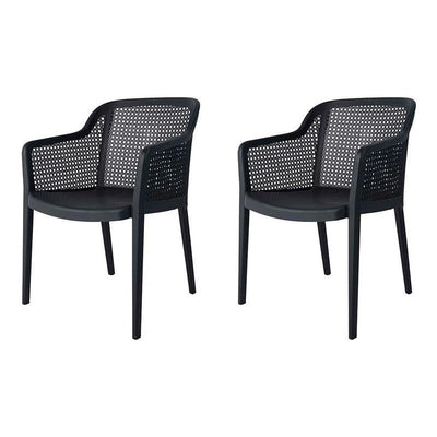 Lagoon Set de 2 Sillas de Comedor Clásicas con Descansabrazos para Exterior e Interior con Protección Solar UV, Modelo Grace 7028
