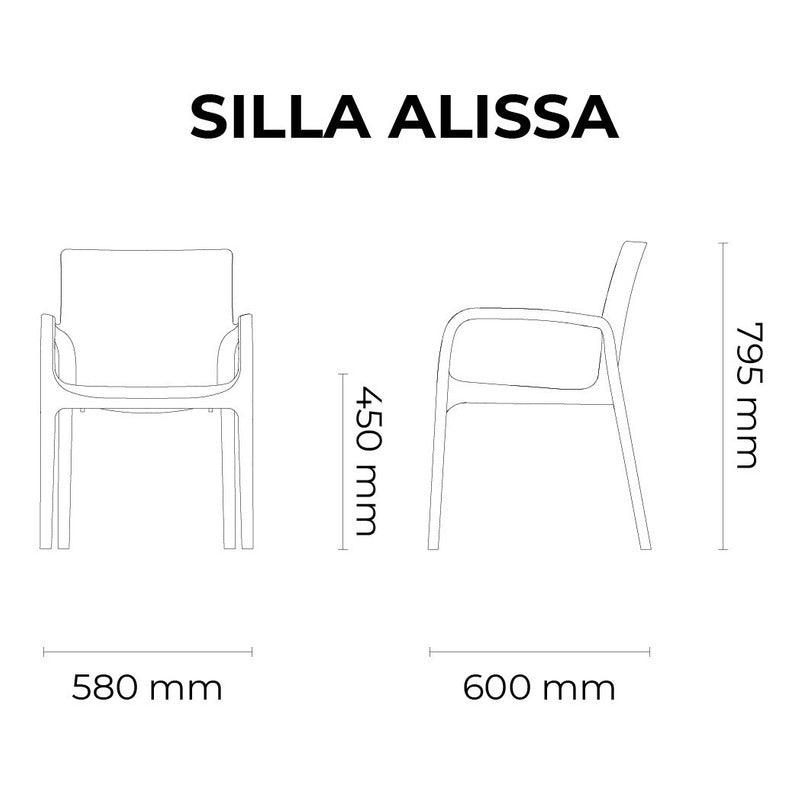 Lagoon, Silla Allissa 7050, Silla de comedor, silla de comedor para exterior, silla de comedor para interior, Muebles de interior, Mobiliario de terraza, Sillas para terraza, Resistente a los rayos UV,  Muebles resistentes a los rayos UV, Muebles de mimbre