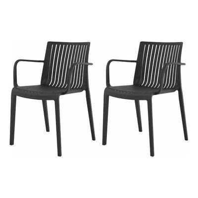 Lagoon Set de 2 Sillas de Comedor con Descansabrazos para Interior y Exterior con Protección UV, Modelo Milos 7203A