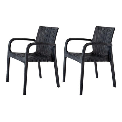 Lagoon Set de 2 Sillas de Comedor Tipo Ratán para Interior y Exterior con Protección Solar UV, Modelo Koppla 7027