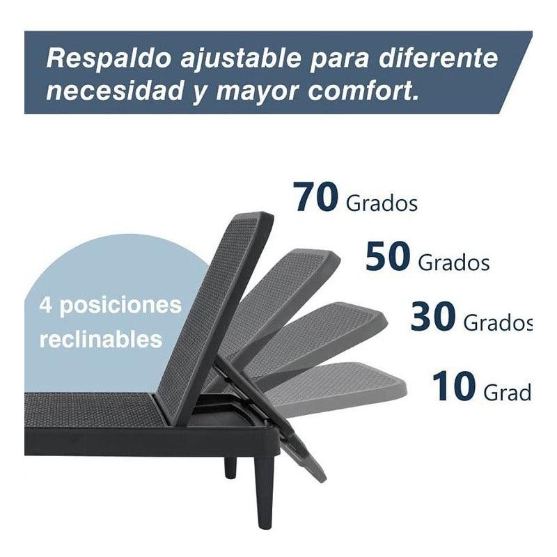 Lagoon, Camastro Tahití, Camastro plegable, camastro de ratán, camastro para exterior, Muebles de rattan sintetico, Mobiliario de terraza, Diseño de ratan, Resistente a los rayos UV,  Muebles resistentes a los rayos UV, Muebles de mimbre