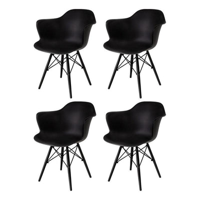 Lagoon Set de 4 Sillas de Comedor Clásicas con Descansabrazos para Interior con Soporte de Metal, Modelo Penguin 7067C
