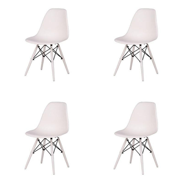 Lagoon Set de 4 Sillas de Comedor Clásicas para Exterior e Interior con Soporte de Metal, Modelo Heron 7068C - LuzDeco