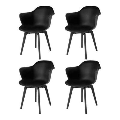 Lagoon Set de 4 Sillas de Comedor de Ocio con Descansabrazos para Interior, Modelo Penguin 7067D