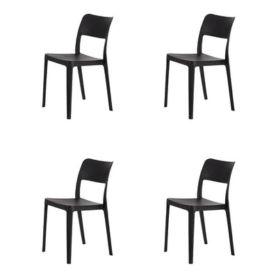 Lagoon Set de 4 Sillas de Comedor  Minimalistas para Interior y Exterior con Protección UV, Modelo La Vie 7201