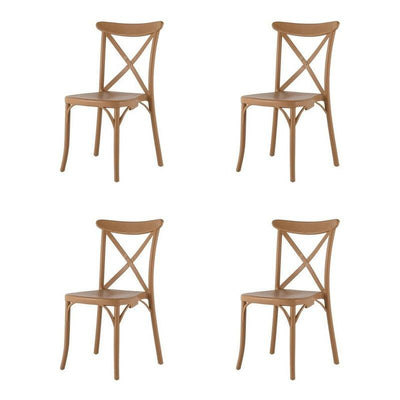 Lagoon Set de 4 Sillas de Comedor Vintage para Eventos Apta para uso Interior y Exterior, Modelo X 7061