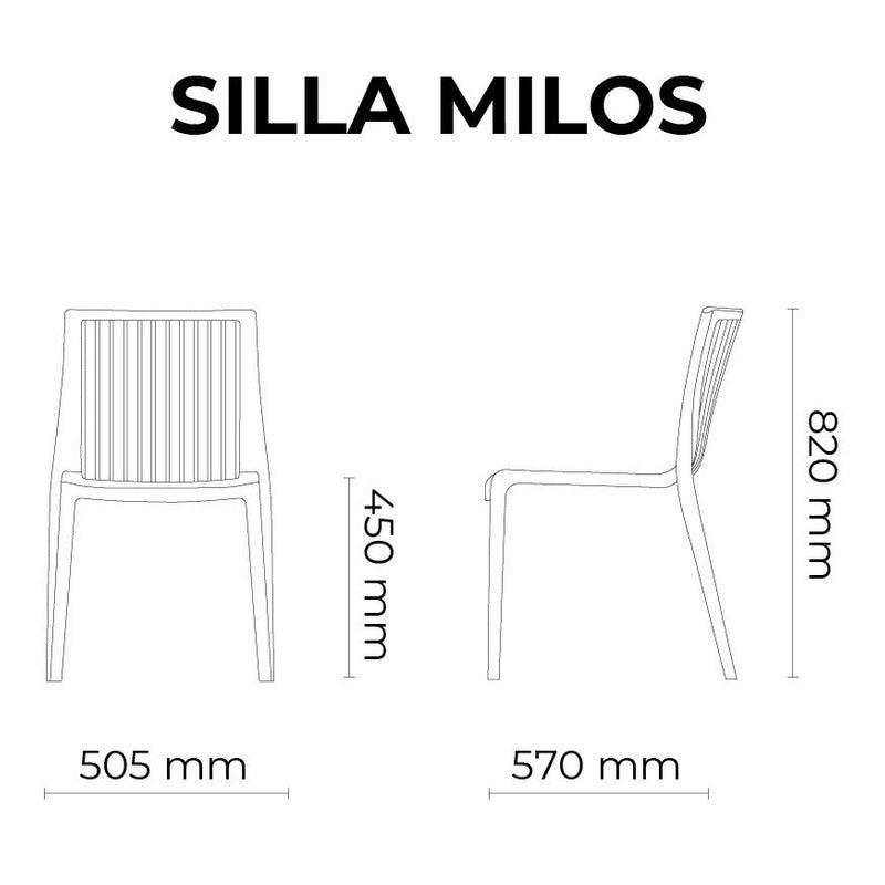 Lagoon, Silla Milos 7203, Silla de comedor, Silla con descansabrazos, silla de comedor para exterior, silla de comedor para interior, Muebles de interior, Mobiliario de terraza, Sillas para terraza, Resistente a los rayos UV,  Muebles resistentes a los rayos UV, Muebles de exterior
