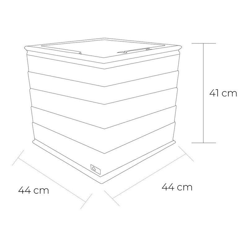 Maceta | FI002-44 | 79L | Cuadrada | Fibra de vidrio | Madera - LuzDeco