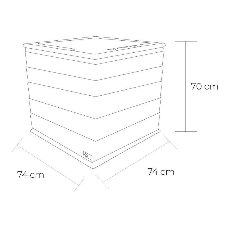 Maceta | FI002-74 | 383L | Cuadrada | Fibra de vidrio | Madera - LuzDeco
