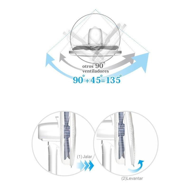 Mytek 3202 Ventilador de Pedestal de 16 Pulgadas con Control Remoto - LuzDeco