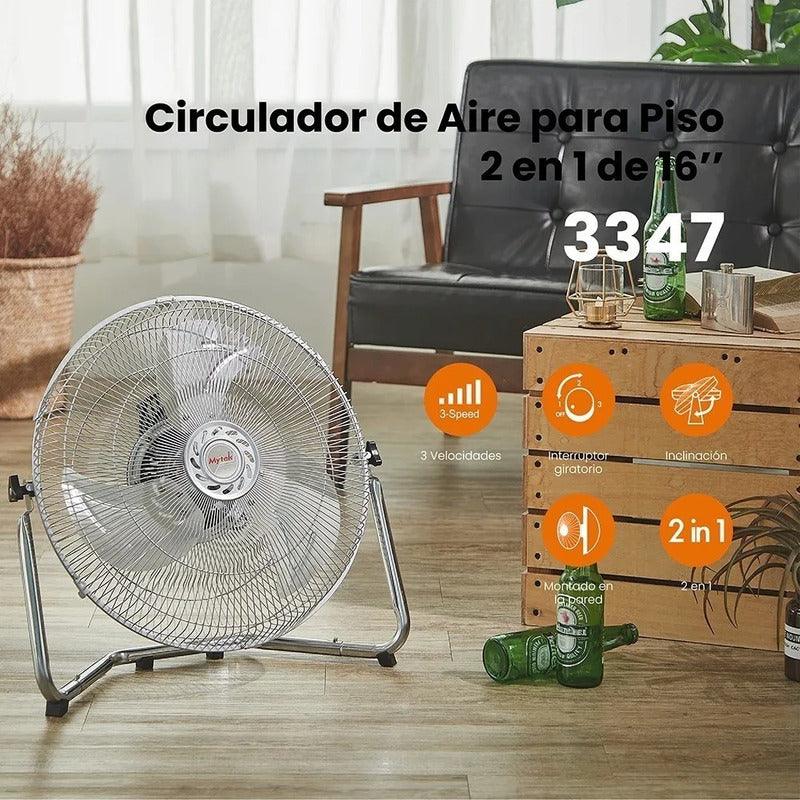 Mytek 3347 Ventilador de Pared y Piso Industrial de 16 Pulgadas - LuzDeco