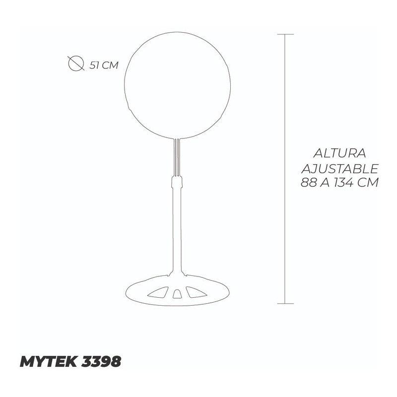 Mytek 3398 Ventilador de Pedestal Industrial de 20 Pulgadas 120 watts - LuzDeco