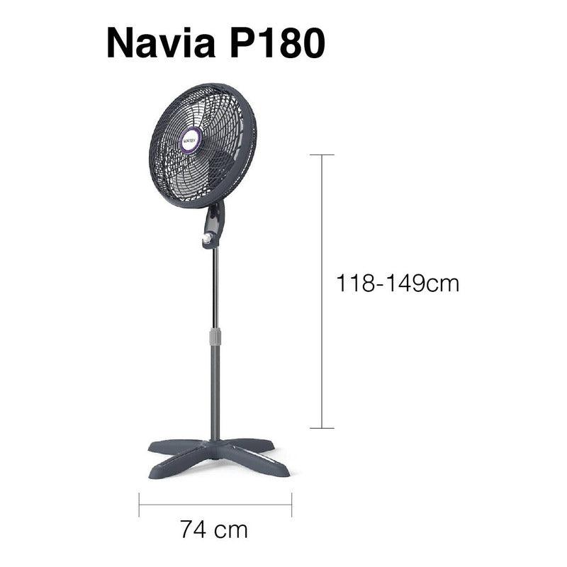 Navia Vortex P180 Ventilador de Pie 18 Pulgadas Gris Oscuro con 3 Aspas - LuzDeco