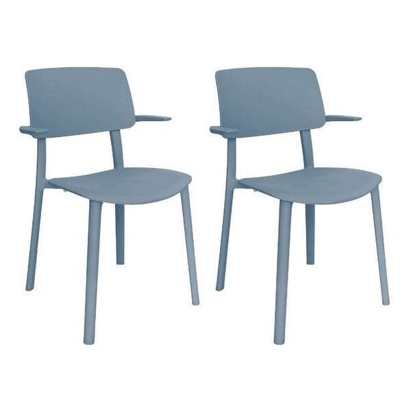 Offiho Set de 2 Sillas de Comedor Durables con Descansabrazos Para Exterior e Interior con Protección UV, Modelo Kin OHV136 - LuzDeco