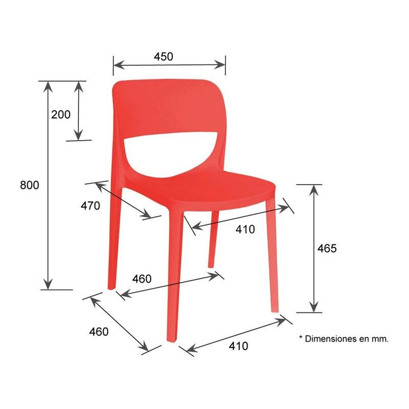 Offiho Set de 3 Sillas de Comedor Durables Para Exterior e Interior con Protección UV, Modelo Air OHV133 - LuzDeco