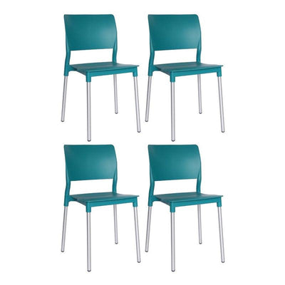 Offiho Set de 4 Sillas de Comedor Durables Para Exterior e Interior con Protección UV, Modelo Reef OHV62