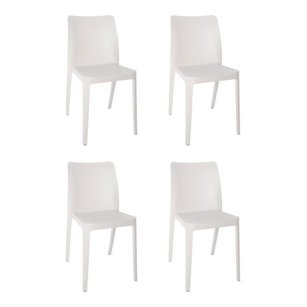 Offiho Set de 4 Sillas de Comedor Durables Para Exterior e Interior con Protección UV, Modelo Solei OHV59 - LuzDeco