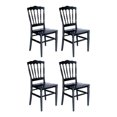 Offiho Set de 4 Sillas de Comedor Vintage Para Eventos Apta para Exterior e Interior con Protección UV, Modelo Versalles