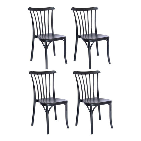 Offiho Set de 4 Sillas de Comedor Vintage Para Eventos Aptas para Exterior e Interior con Protección UV, Modelo Nordik OHV118