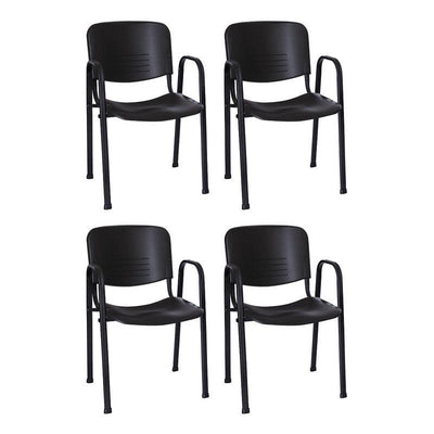 Offiho Set de 4 Sillas de Oficina Ergonómica Con Descansabrazos para Visita con Estructura de Acero, Modelo NOVAISOCONBRAZOS