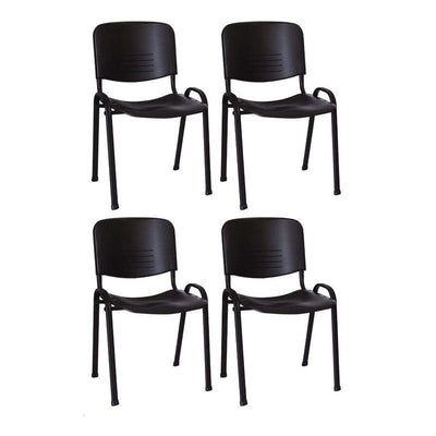 Offiho Set de 4 Sillas de Oficina Ergonómicas para Visita con Estructura de Acero, Modelo NOVAISOSINBRAZOS
