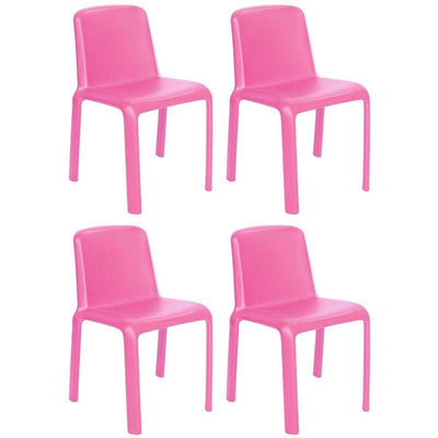 Offiho Set de 4 Sillas Infantiles para Kinder Durables para Exterior e Interior con Protección UV, Modelo OHV67 Bimba