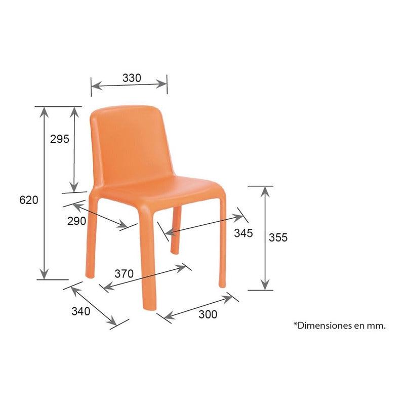 Offiho Set de 4 Sillas Infantiles Durables para Exterior e Interior con Protección UV, Modelo OHV67 Bimba - LuzDeco