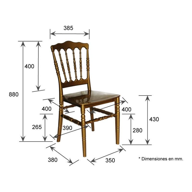 Offiho Silla de Comedor Vintage Para Eventos Apta para Exterior e Interior con Protección UV, Modelo Versalles - LuzDeco