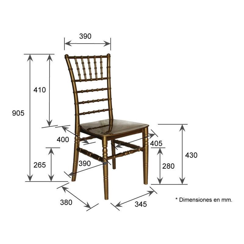 Offiho Silla de Comedor Vintage Para Eventos Aptas para Exterior e Interior con Protección UV, Modelo FESTINA - LuzDeco