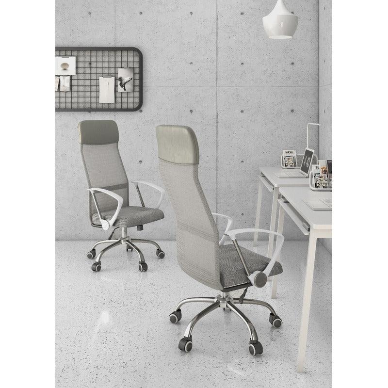 Offiho Silla de Oficina Ergonómica Reclinable con Altura Ajustable, Modelo EconoMalla - LuzDeco