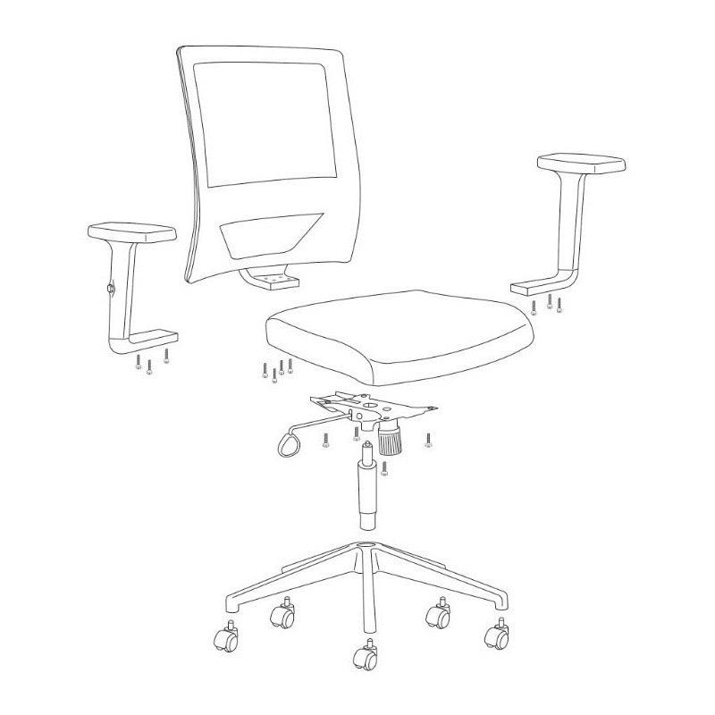 Offiho Silla de Oficina Ergonómica Reclinable con Altura Ajustable, Modelo OHE63 Bosse - LuzDeco