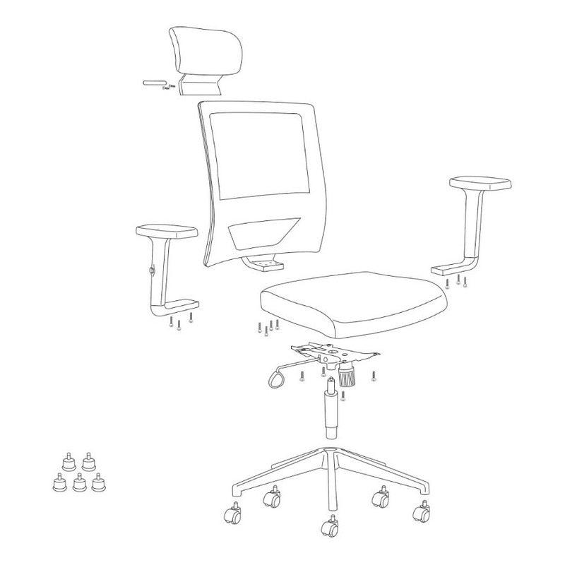 Offiho Silla de Oficina Ergonómica Reclinable con Altura Ajustable, Modelo OHE65 Bosse - LuzDeco