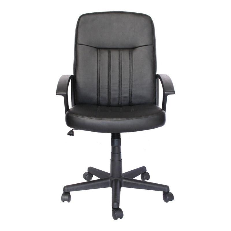 Offiho Silla de Oficina Ergonómica Reclinable Tipo Piel con Altura Ajustable, Modelo EcoGerencial - LuzDeco