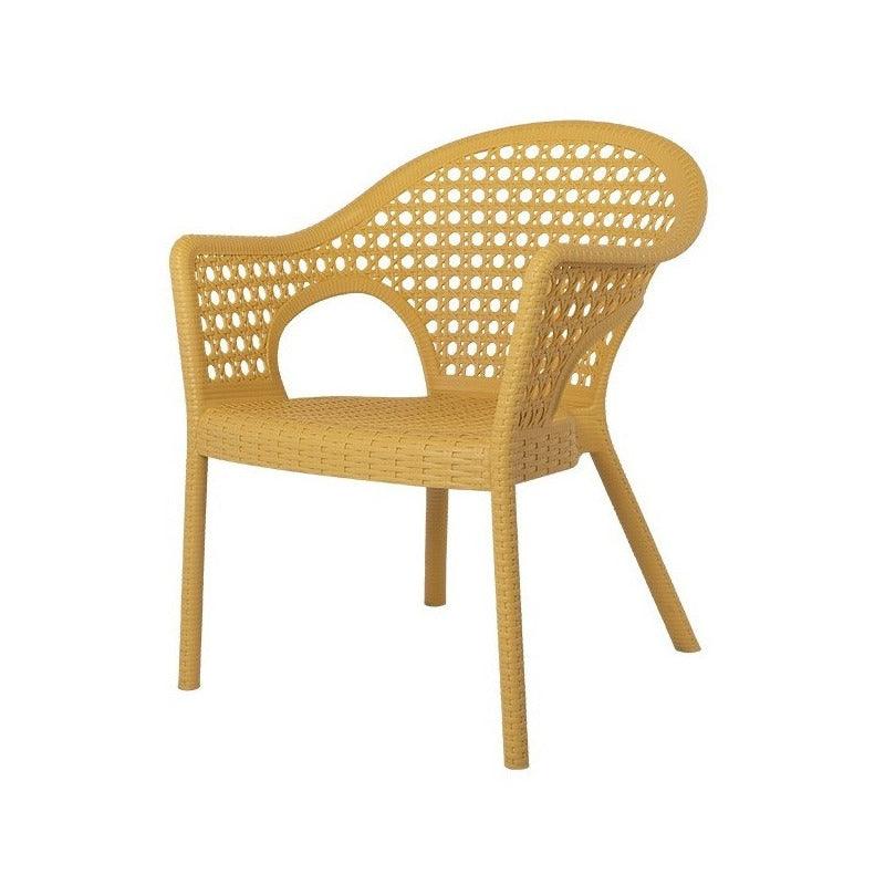 Set de 2 Sillas de Comedor Tipo Ratán Con Descansabrazos para Exterior e Interior con Protección Solar UV, Modelo Iris 7029 - LuzDeco