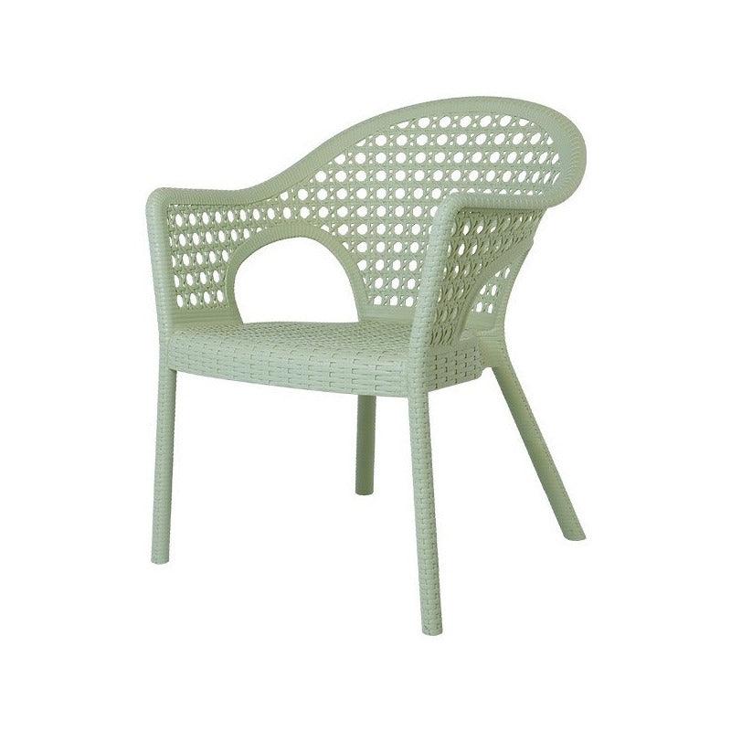Set de 2 Sillas de Comedor Tipo Ratán Con Descansabrazos para Exterior e Interior con Protección Solar UV, Modelo Iris 7029 - LuzDeco