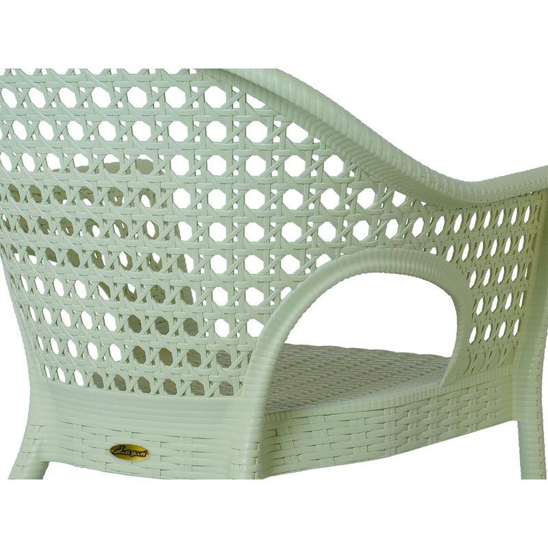 Set de 2 Sillas de Comedor Tipo Ratán Con Descansabrazos para Exterior e Interior con Protección Solar UV, Modelo Iris 7029 - LuzDeco